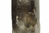 Dark Smoky Quartz Crystal With Metal Stand - Giant Point #219130-5